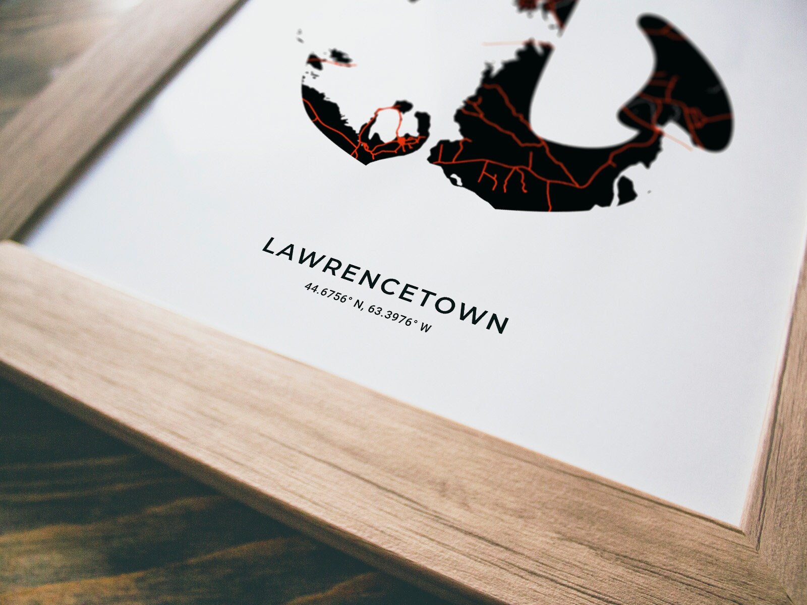 Lawrencetown Anchor Print Map of Lawrencetown Nova Scotia