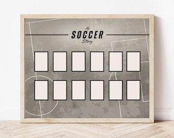Soccer Photo Collage Template | Sports Photo Template | Printable and Editable Photo Collage | Digital Download