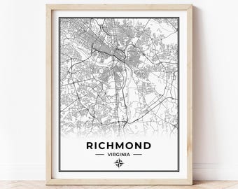 Richmond Map Print | Map of Richmond Virginia | Digital Download