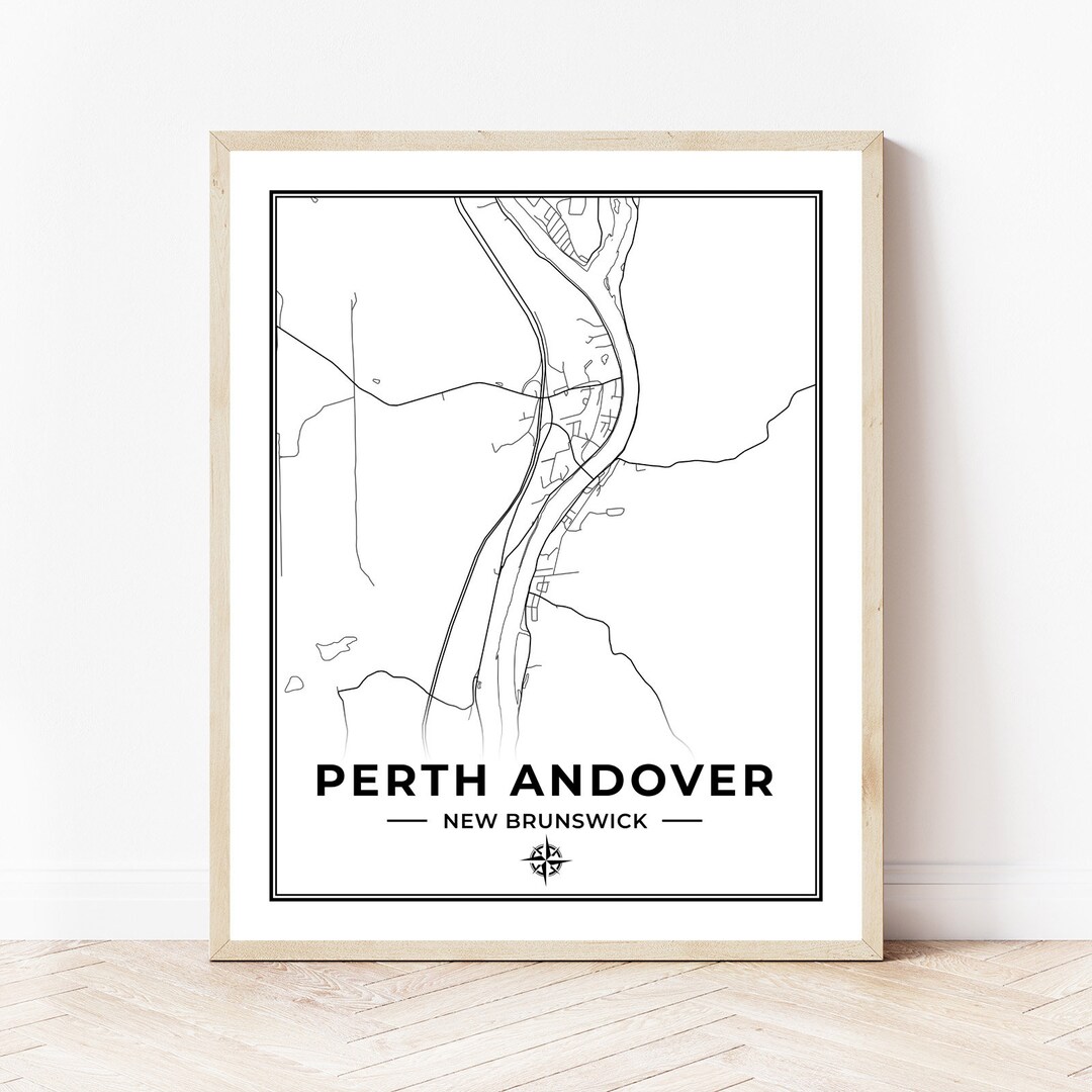 Perth Andover Map Print Map of Perth Andover New Brunswick Etsy