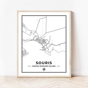 Impression de carte de Souris | Carte de Souris Île-du-Prince-Édouard | Noir et blanc | Téléchargement numérique