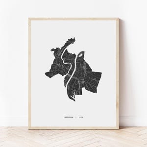 Lyon Heritage Map Print | Map of Lyon France | Digital Download