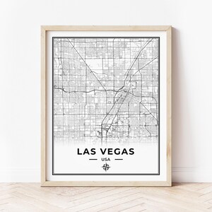 Impression de carte de Las Vegas | Carte de Las Vegas, Nevada | Téléchargement numérique