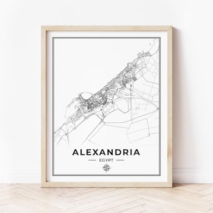 Alexandria Map Print | Map of Alexandria Egypt | Digital Download