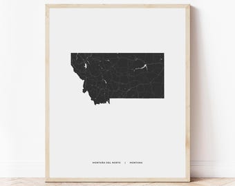 Montana Map Print | Map of Montana | Digital Download