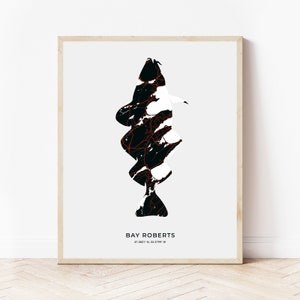 Bay Roberts Kabeljau Druck | Landkarte Bay Roberts Neufundland | Digitaler Download