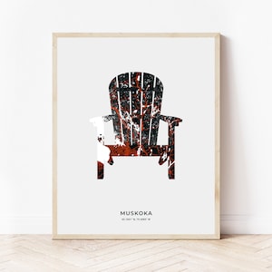 Muskoka Adirondack Druck | Landkarte Muskoka Ontario | Digitaler Download