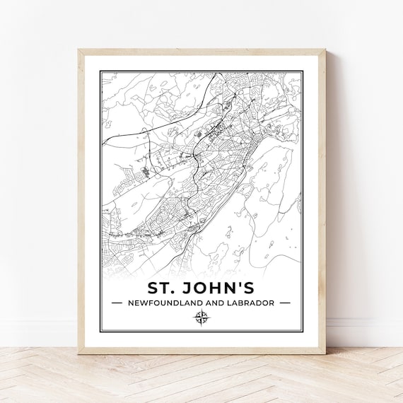 St. John's Map Print Map of St. John's Newfoundland - Etsy Canada