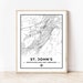 St. John's Map Print | Map of St. John's Newfoundland | Black & White ...