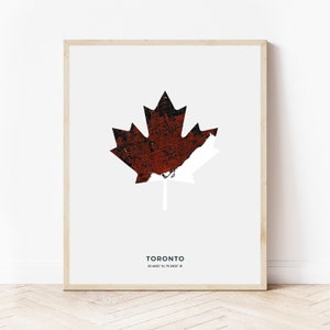 Toronto Maple Leaf Print | Map of Toronto Ontario | Digital Download