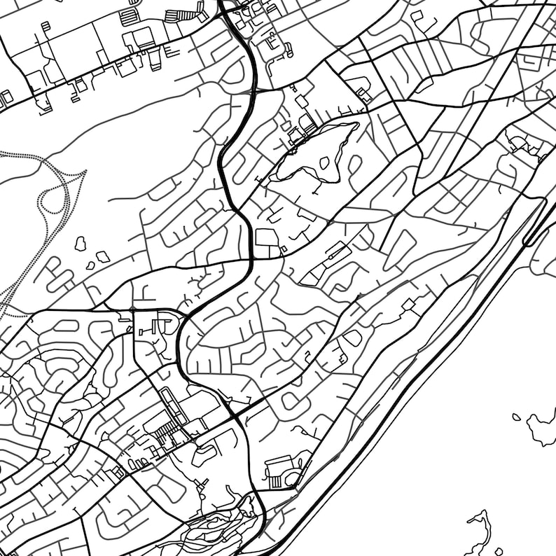 St. John's Map Print | Map of St. John's Newfoundland | Black & White ...