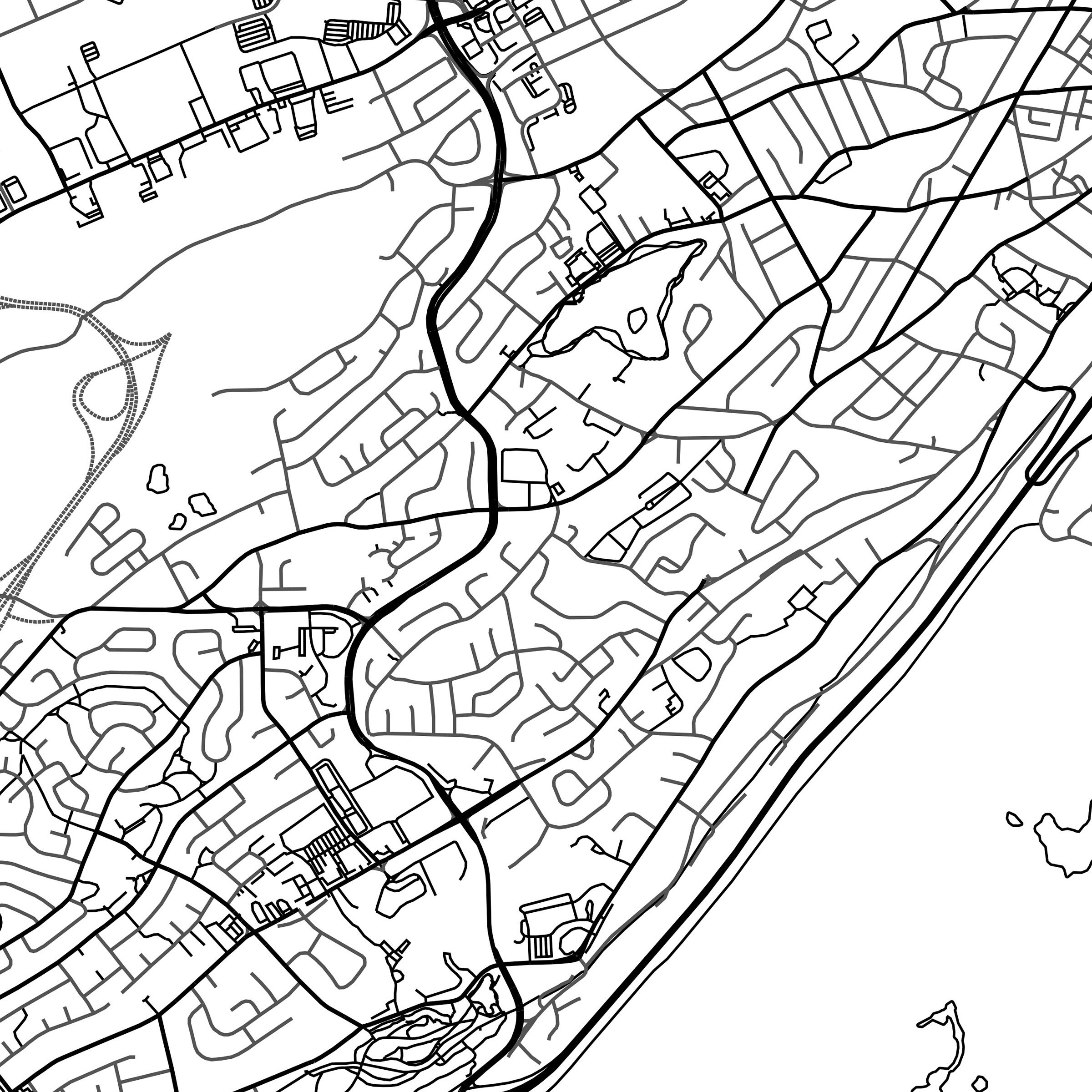 St. John's Map Print | Map of St. John's Newfoundland | Black & White ...