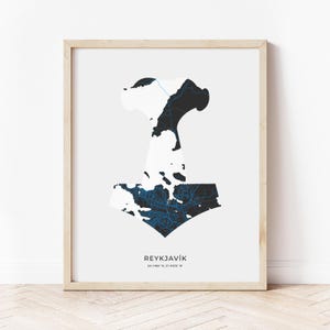 Reykjavik Mjölnir Map Print | Map of Reykjavik Iceland | Digital Download