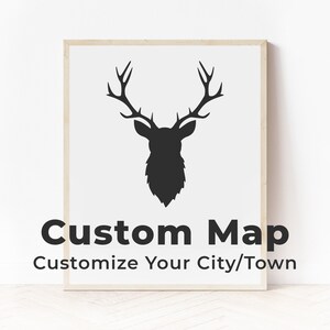 Impression de carte de cerf personnalisée | N'importe quelle ville canadienne | N'importe quelle ville canadienne