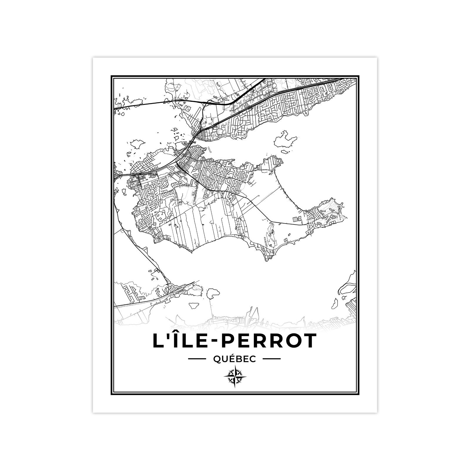L'Îleperrot Map Print Map of L'Îleperrot Québec Etsy