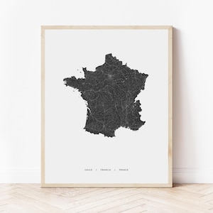 Frankreich Karte Drucken | Landkarte von Frankreich | Digitaler Download