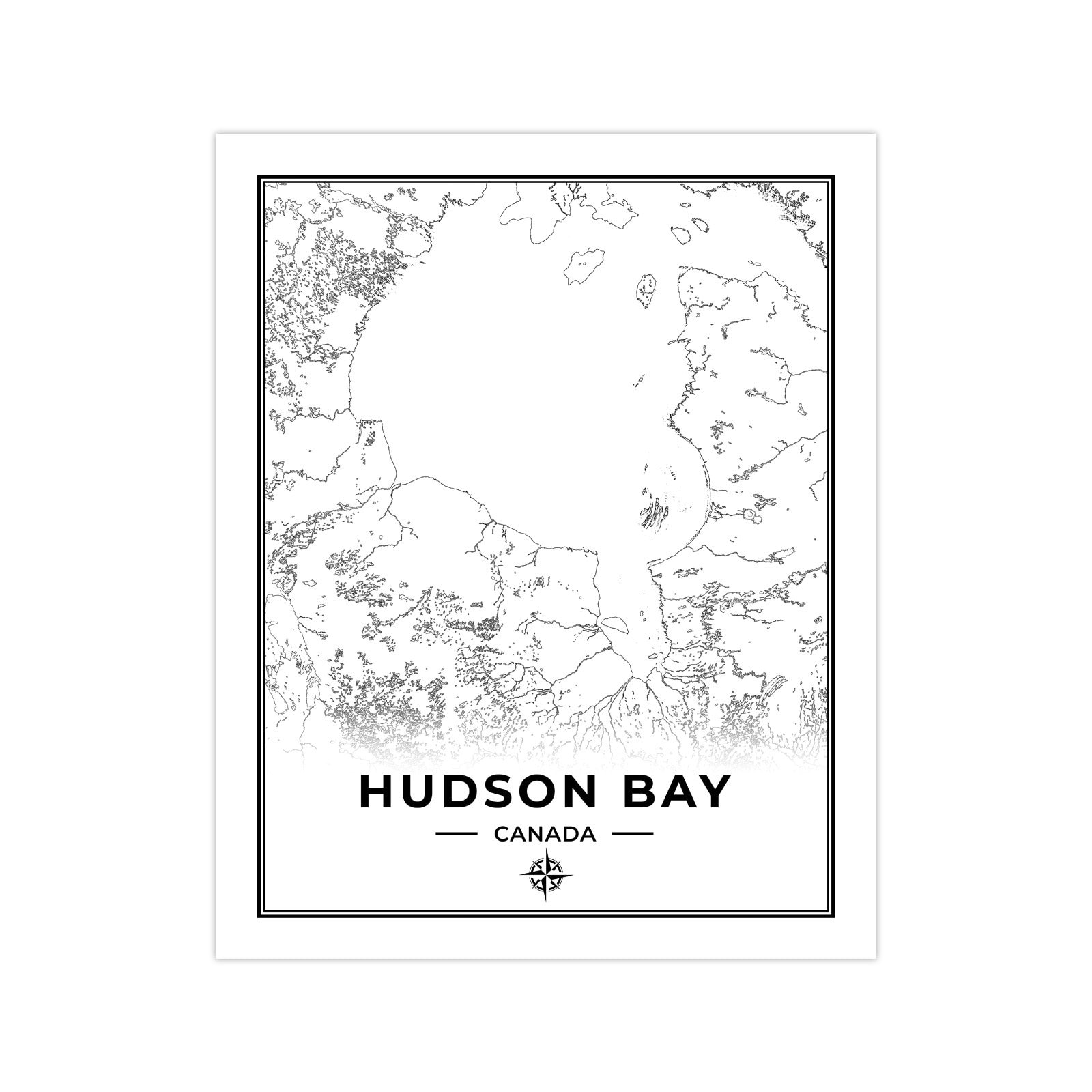 Hudson Bay Map Print Map of Hudson Bay Canada Black & Etsy Canada