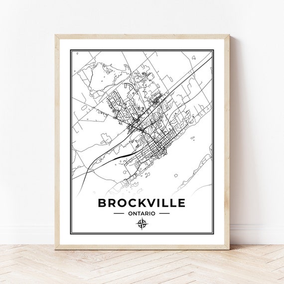 Map Of Brockville Ontario Brockville Map Print Map Of Brockville Ontario Black & | Etsy Canada