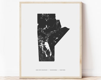 Manitoba Erbkarte Drucken | Landkarte Manitoba | Digitaler Download