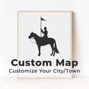 Carte cheval personnalisée de la GRC | N'importe quelle ville au Canada | Ou n'importe quelle ville canadienne