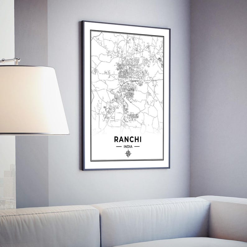 Ranchi Map Print | Map of Ranchi India | Digital Download - Etsy