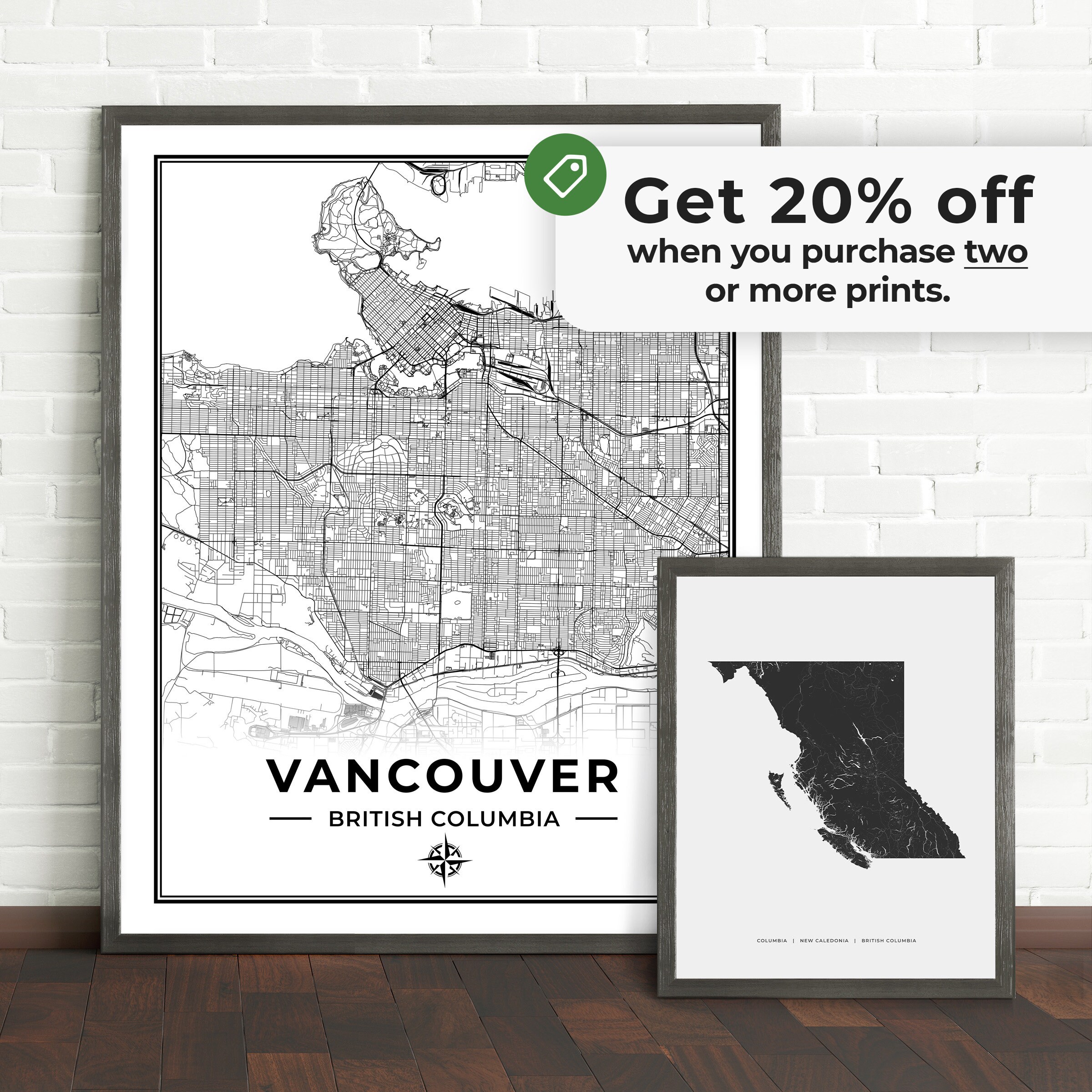 Vancouver Map Print Map of Vancouver British Columbia - Etsy Canada