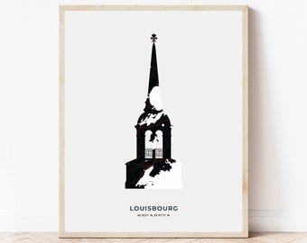 Fort Louisbourg afdrukken | Kaart van Louisbourg Nova Scotia | Digitaal downloaden