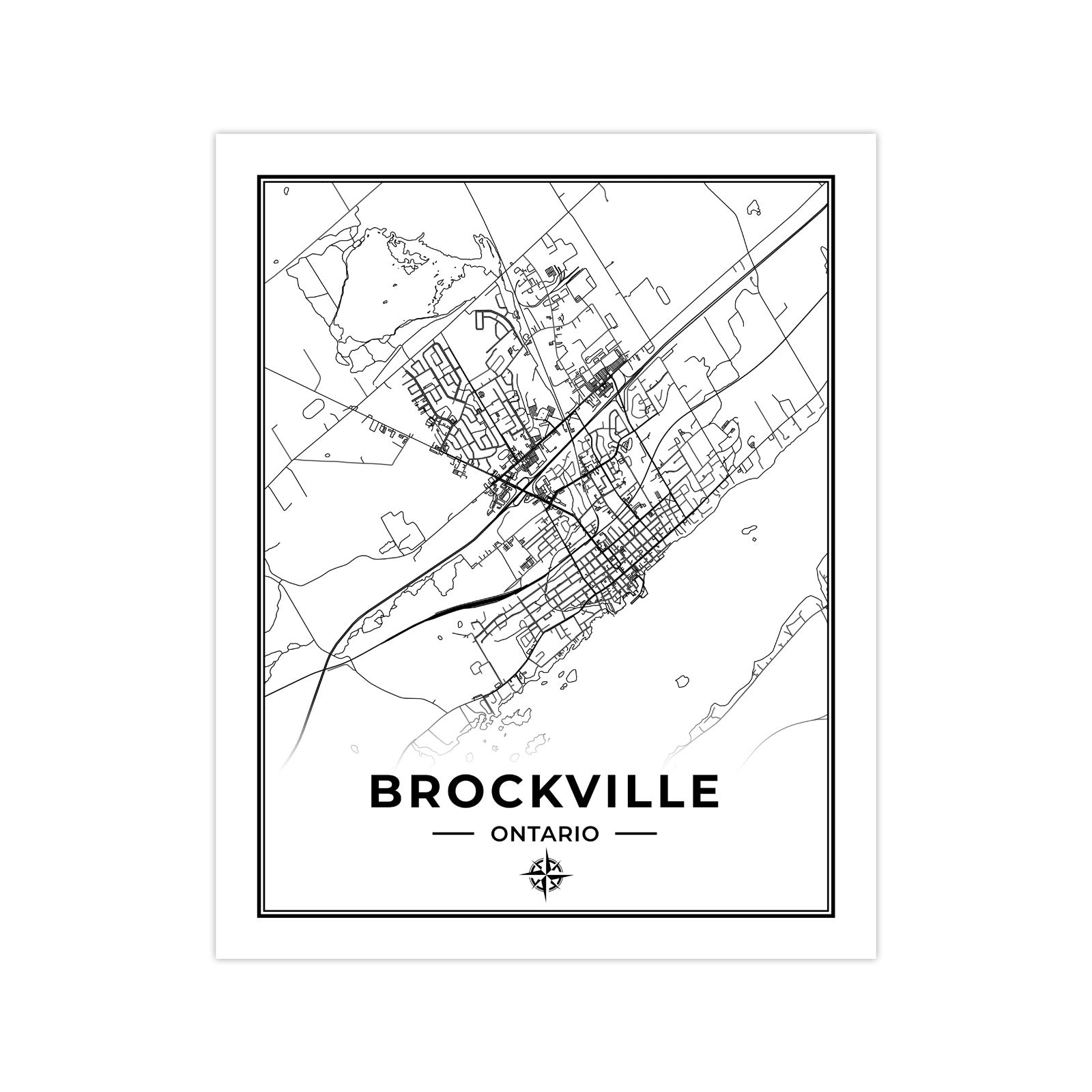 Brockville Map Print Map of Brockville Ontario Black & Etsy