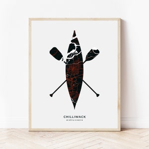 Chilliwack Canoe Print | Map of Chilliwack British Columbia | Digital Download