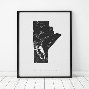 Manitoba Heritage Map Print | Map of Manitoba Canada | Manitoba Art | Manitoba Map | Digital Download