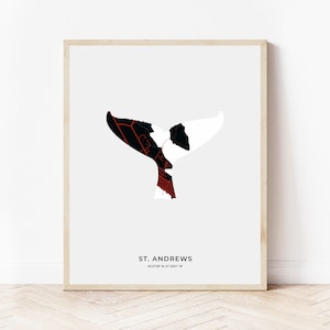 St. Andrews Whale Tail Print | Karte von Saint Andrews New Brunswick | Digitaler Download