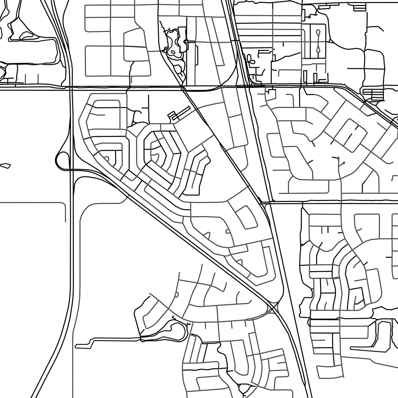 Leduc Map Print Black & White Etsy