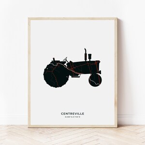 Centerville Traktor Druck | Stadtplan von New Brunswick | Digitaler Download