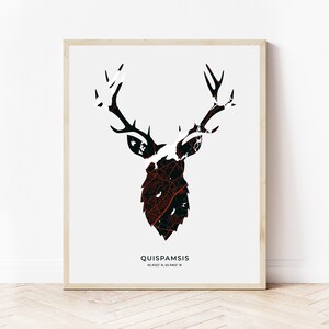 Quispamsis Hirsch Print | Karte von Quispamsis New Brunswick | Digitaler Download