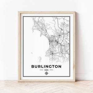 Burlington Map Print | Map of Burlington Vermont | Digital Download