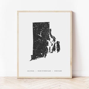 Rhode Island Karte Drucken | Landkarte Rhode Island | Digitaler Download