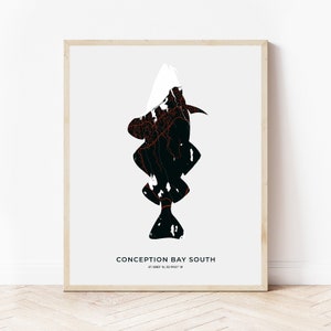 Conception Bay South Codfish Druck | Karte von Conception Bay Süd-Neufundland | Digitaler Download