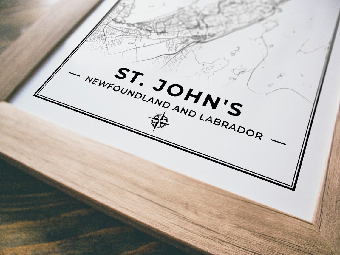 St. John's Map Print Map of St. John's Newfoundland - Etsy Canada