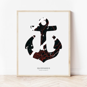 Quispamsis Anker Druck | Karte Quispamsis New Brunswick | Digitaler Download