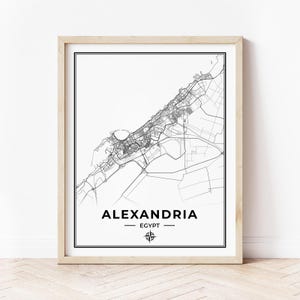 Alexandria Map Print | Map of Alexandria Egypt | Digital Download
