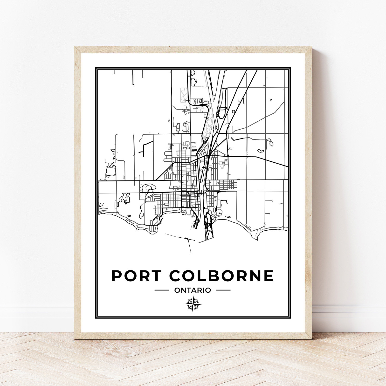 Port Colborne Map Print Map of Port Colborne Ontario Black Etsy Canada