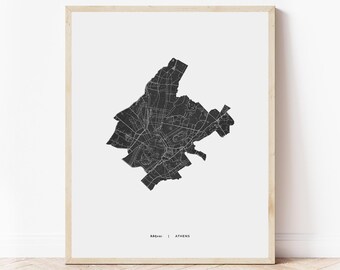 Athens Heritage Map Print | Map of Athens Greece | Digital Download