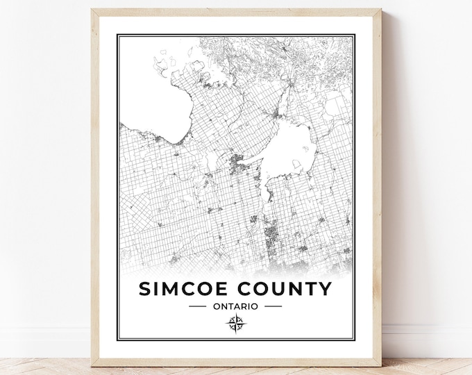 Typographic Map of Simcoe County | Lake Simcoe Area Map | Ontario ...