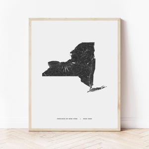 New York Map Print | Map of New York | Digital Download