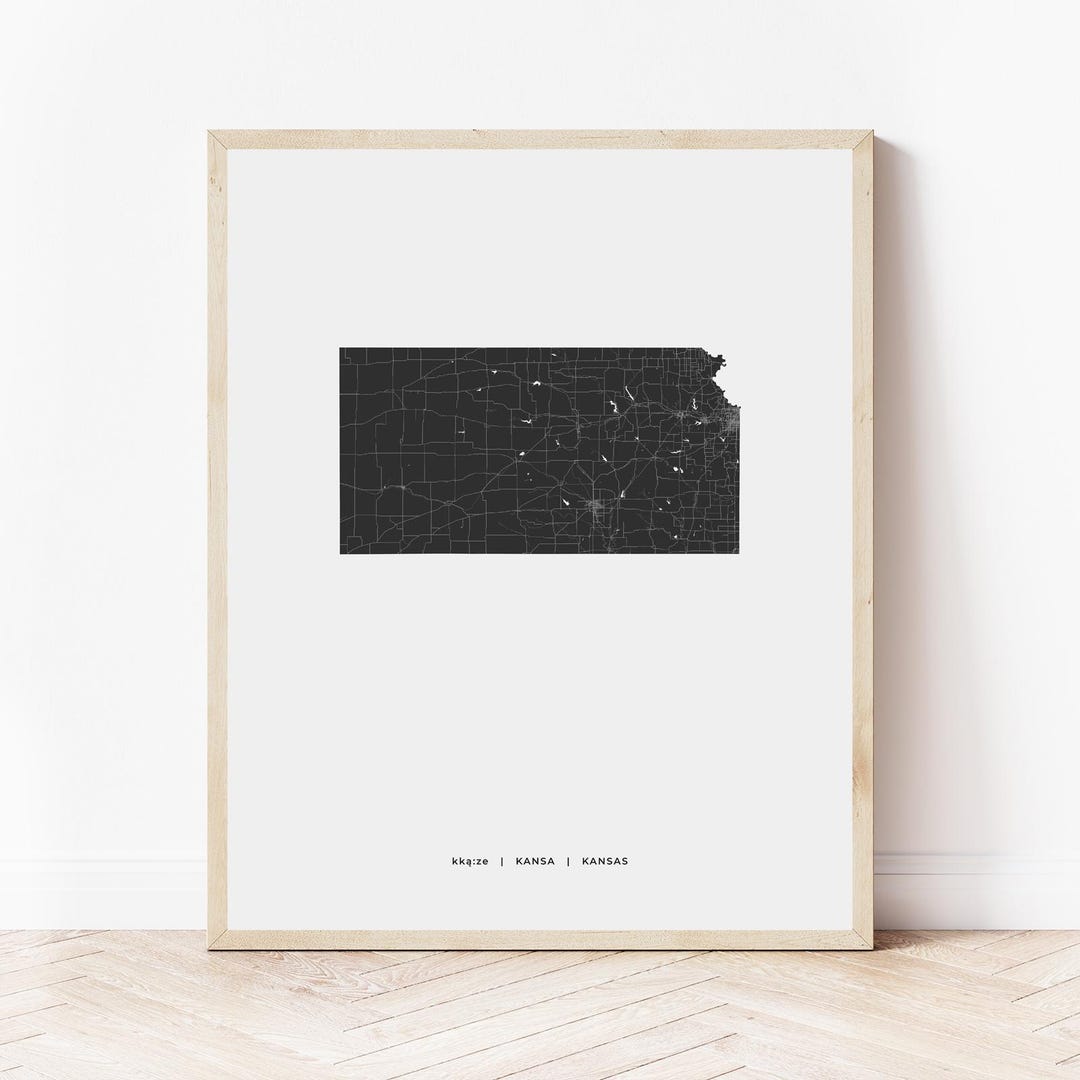 Kansas Map Print | Map of Kansas | Digital Download - Etsy