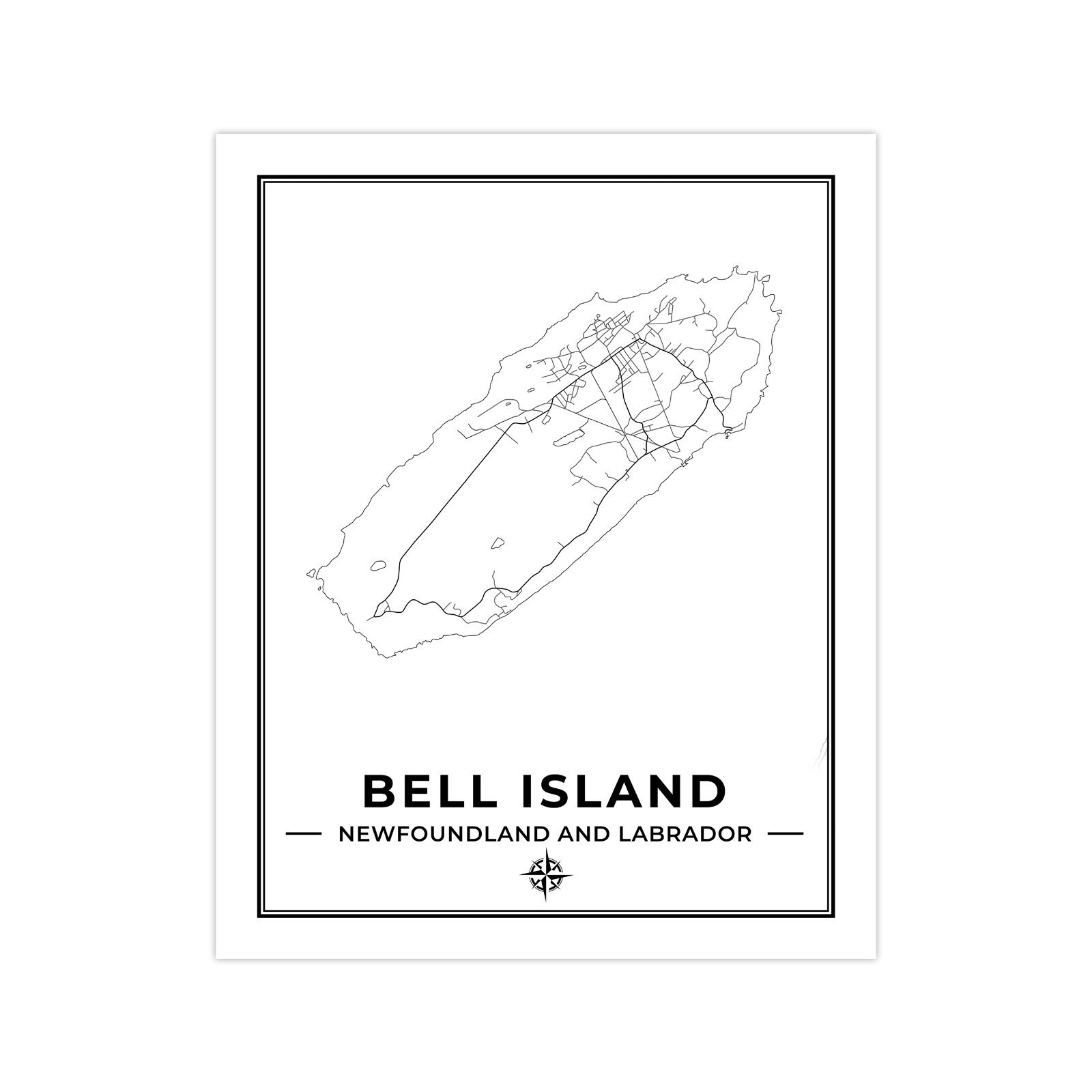 Bell Island Map Print Map of Bell Island Newfoundland Etsy Canada