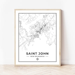 Map Of Quispamsis Nb Sussex Map Print Map Of Sussex New Brunswick Black & White | Etsy