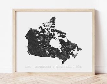Carte du patrimoine canadien Impression | Carte du Canada | Téléchargement numérique