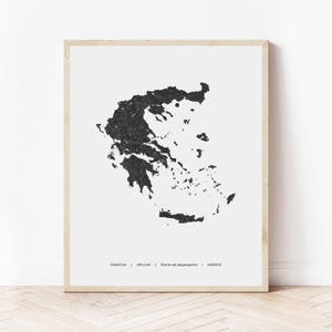 Griechenland Karte Drucken | Landkarte Griechenland | Digitaler Download
