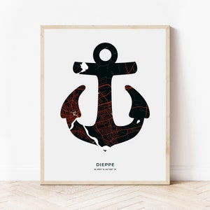 Dieppe Anker Druck | Karte von Dieppe Neubraunschweig | Digitaler Download
